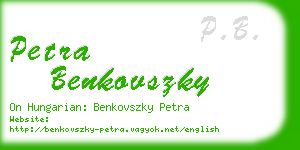 petra benkovszky business card